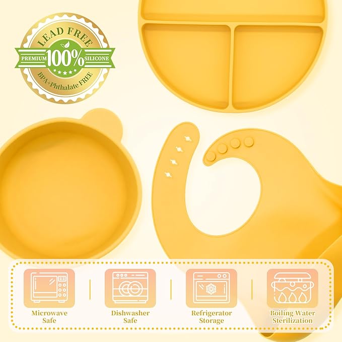 Silicone Baby Feeding Set 6 Pcs, Baby Led Weaning Supplies, Baby Feeding - Image 3