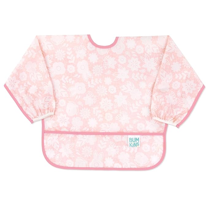 Bumkins Sleeved Bib for Girl or Boy, Baby and Toddler for 6-24 Mos, Essential by Bumkins