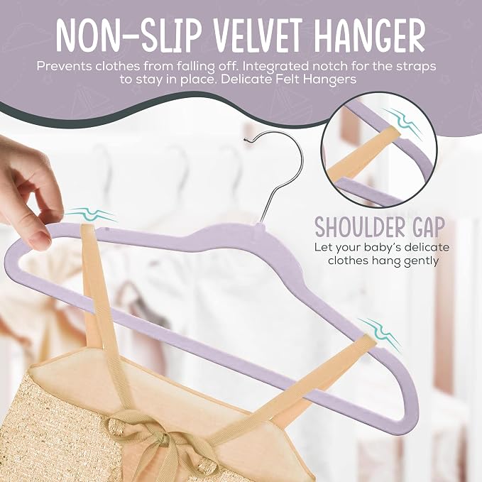50 Premium Kids Velvet Hangers - Image 4