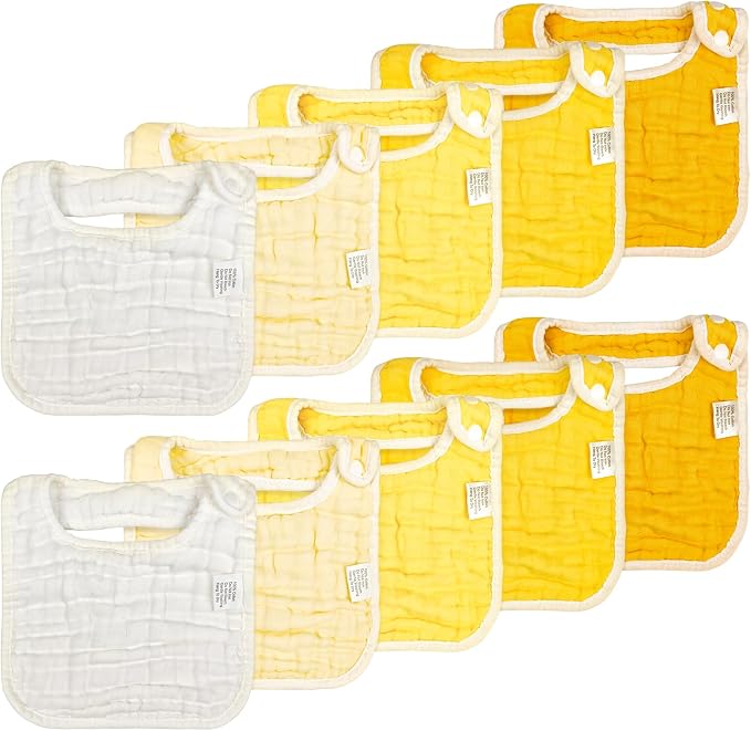 EllieHouse Baby Bibs for Girls Boys 10Pack Muslin Drool Teeth Drooling Teething by EllieHouseVIPBrandExclusive