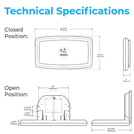 Koala Kare Surface-Mounted Horizontal Baby Changing Station, Model KB300-01 - Image 7