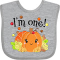 inktastic I'm One- Pumpkin Birthday Autumn Baby Bib by Inktastic