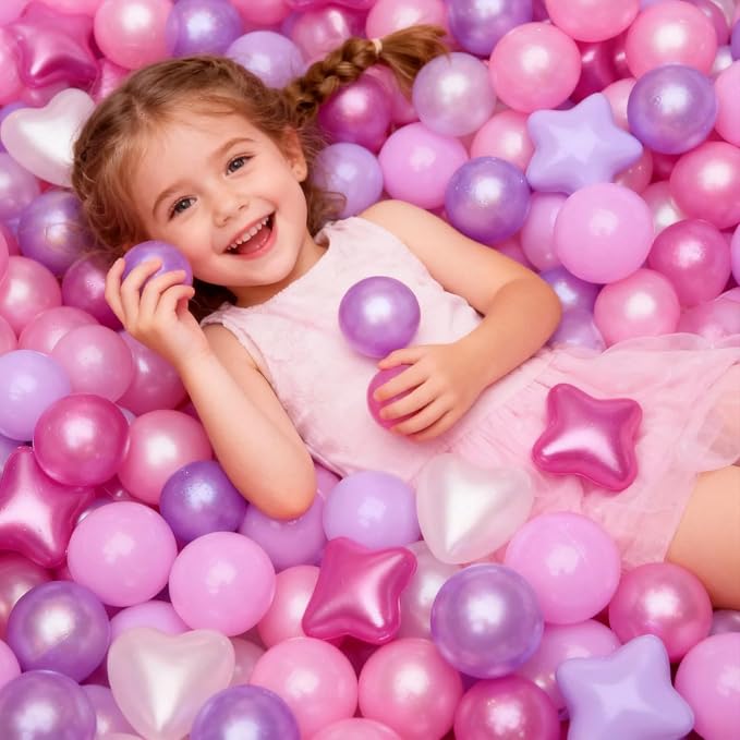 GOGOSO Ball Pits Balls for Toddlers Pack of 50 100 200 Plastics Shape Ball - Image 4