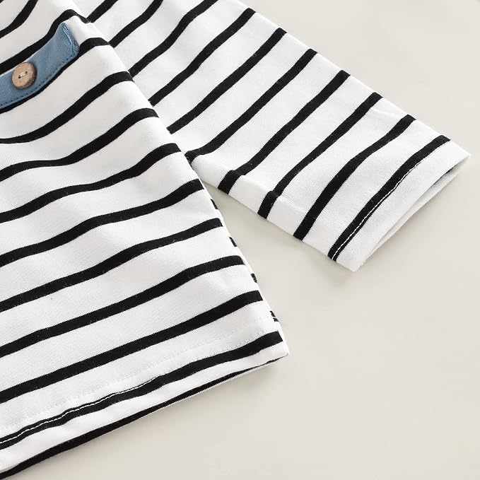 Toddler Baby Boy Clothes Solid Color Long Sleeve Crewneck Sweatshirt Top Casual - Image 4