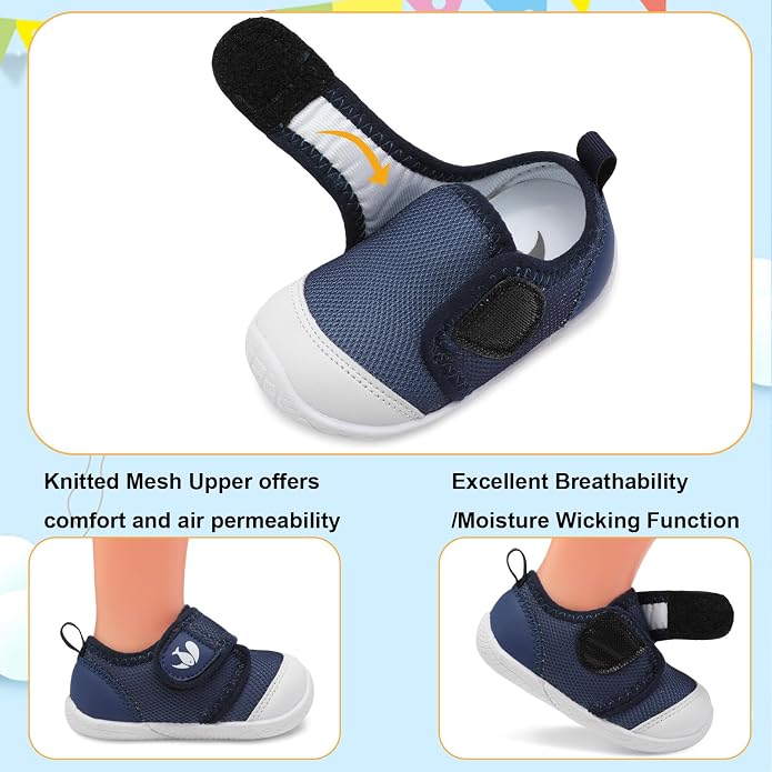 FEETCITY Baby First Walking Shoes Boys Girls Infant Sneakers Crib Shoes - Image 2