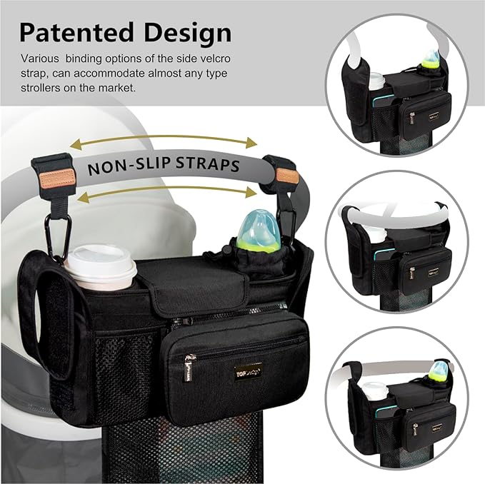 TOPDesign Universal Baby Stroller Organizer, Stroller Caddy - Image 4