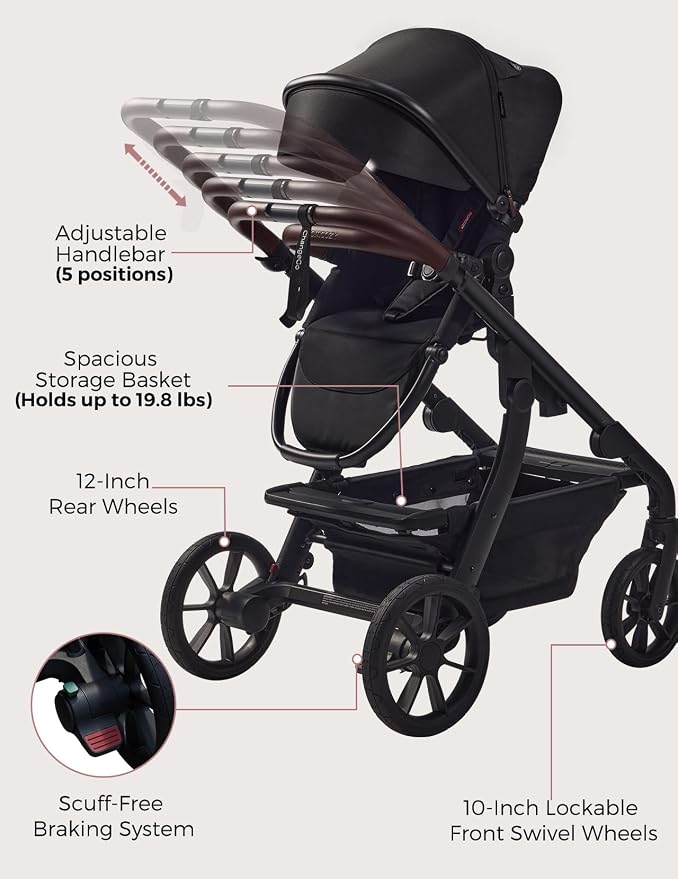 Momcozy ChangeGo Baby Stroller, Convertible Single-to-Double-to-Wagon Stroller - Image 6