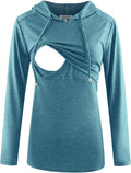 GINKANA Women's Nursing Hoodie Sweatshirt Long Sleeves Breastfeeding Maternity by GINKANA