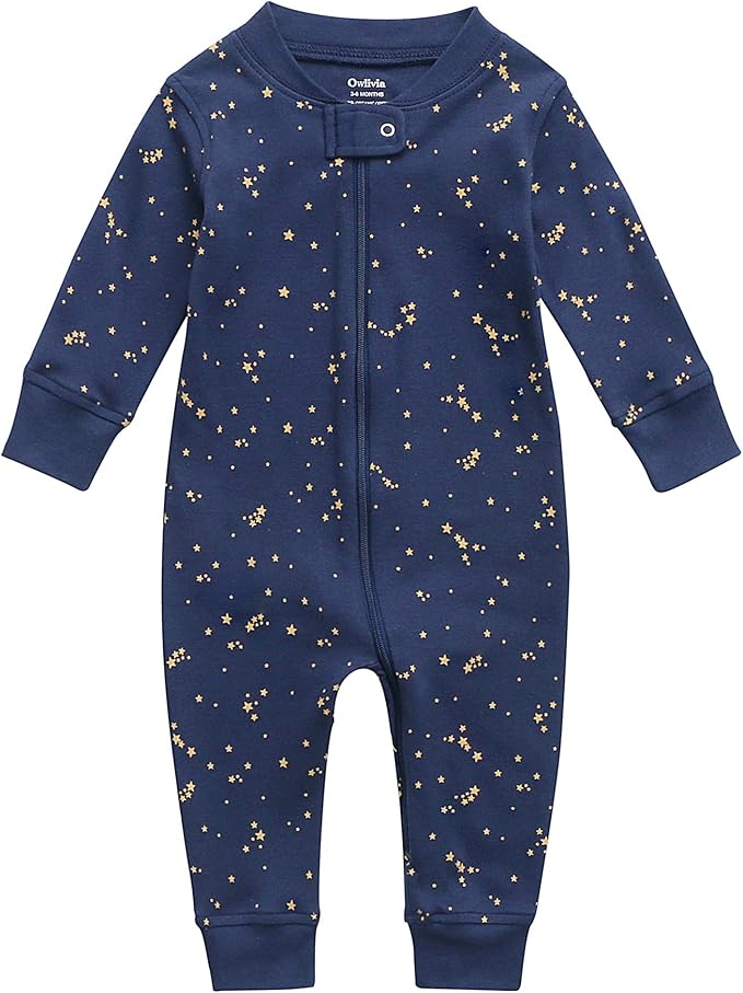 Owlivia Organic Cotton Baby Boy Girl Zip up Sleep 'N Play Pjs, Long Sleeve by Owlivia
