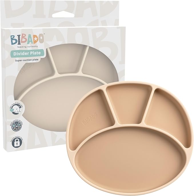 BIBaDO - Silicone Suction Divider Plate - Toddler Plates - Help Develop Motor by BIBaDO
