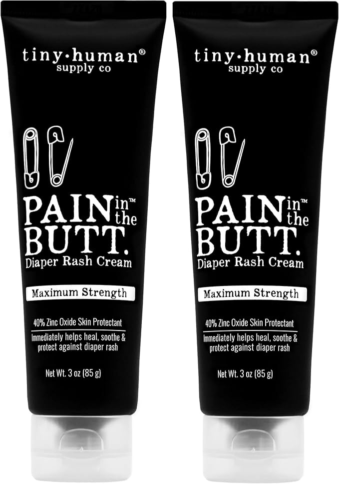 Pain in The Butt MAX Diaper Rash Cream, 40% Zinc Oxide, Natural Ingredients by TinyHumanSupplyCo