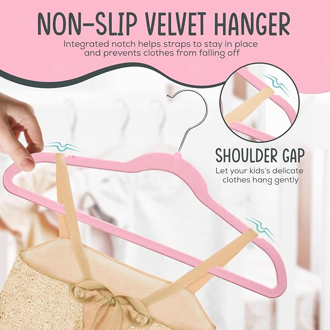 50 Premium Kids Velvet Hangers - Image 6