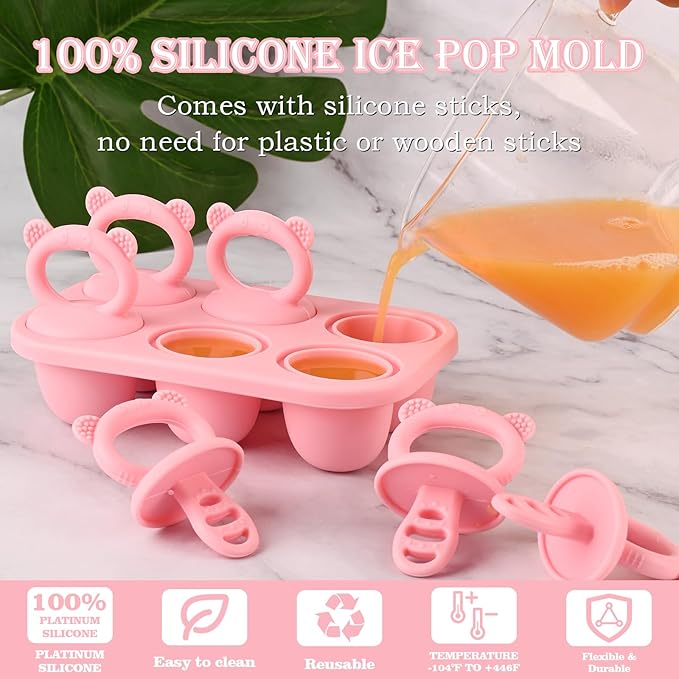 Sakolla Baby Popsicle Molds Mini 6-Cavity Silicone Ice Pop Mold - Image 2