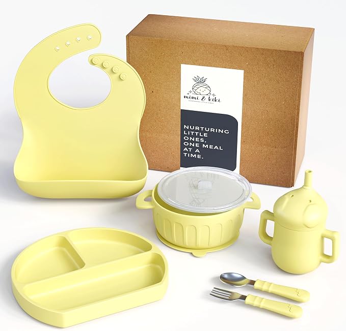 mimi & kiki BPA-Free Silicone Baby Feeding Set, Baby Plates and Bowls Set - Image 8