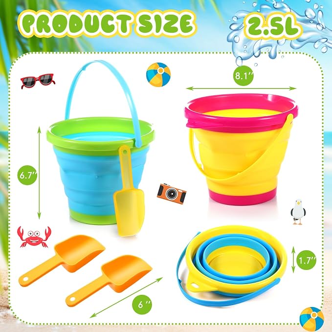Realspring 3 Sets Collapsible Sand Buckets - Image 6