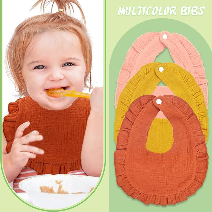 Baby Drool Bibs for Unisex Girls Boys 12 Pack Baby Muslin Bibs for Drooling and - Image 4