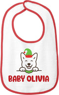 Personalized Baby Bib – Soft Cotton Terry, Cute Jindo Dog Design by SmilingJindo