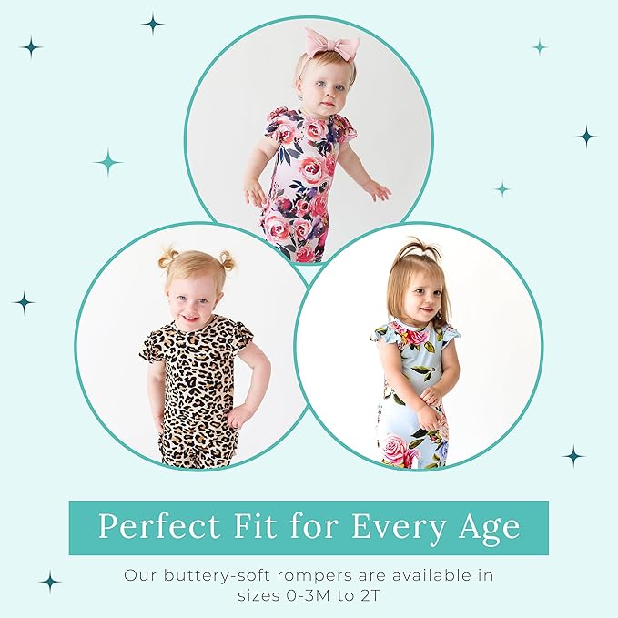 Posh Peanut Baby Girl Pajamas – Ruffled Cap Sleeve Romper PJs – Soft Viscose - Image 7