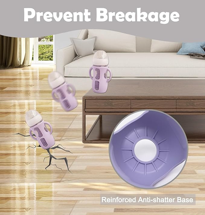 4 Pack Silicone Sleeves for Avent Natural Glass Baby Bottles, Anti Breakage - Image 5