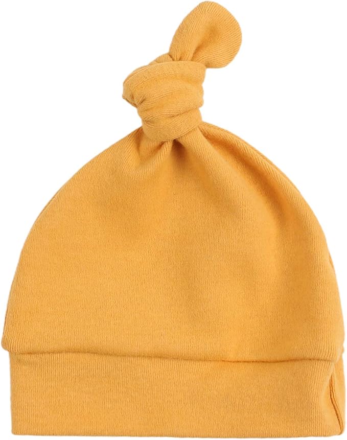 JANGANNSA Newborn Baby Hat Infant Baby Boys Beanie Top Knot Stretchy Hats by JANGANNSA