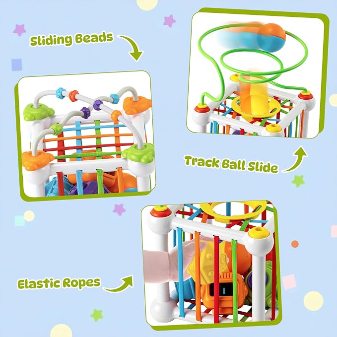 Montessori Sensory Cube for Toddlers 18 Months + | Educational Activity Center - Image 3