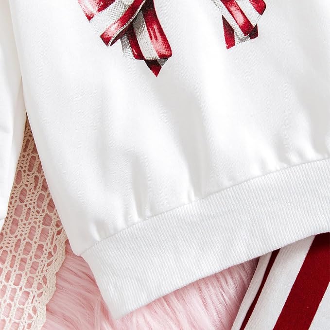 Baby Girl Clothes Long Sleeve Fall Outfits Toddler Sweatsuit Striped Flare Pants - Image 3