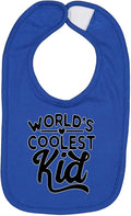 World's Coolest Kid Funny Cute Humor Infant Premium Jersey Baby Bib by WildBobby