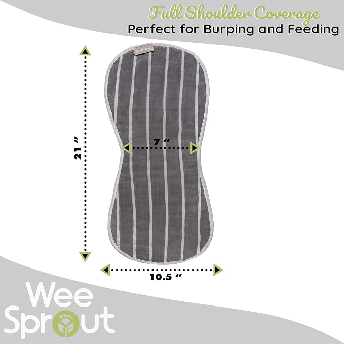 WeeSprout Unisex Organic Towel Cotton Burp Cloths, Four Ultra-Absorbent Layers - Image 3