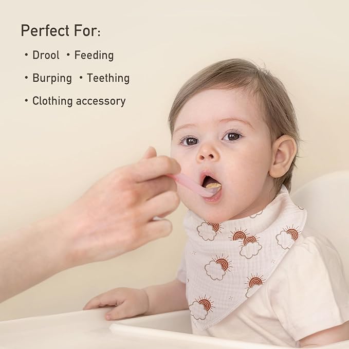 Muslin Baby Bibs 8 Pack, Baby Bandana Drool Bib - Image 2