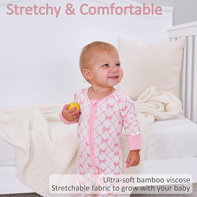 LollyBanks Baby Pajamas, 2-Way Zipper Romper, 95% Viscose Made from Bamboo and - Image 3