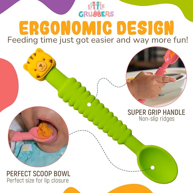 3-in-1 Silicone Baby Spoon Self Feeding 6+ Months - Image 2