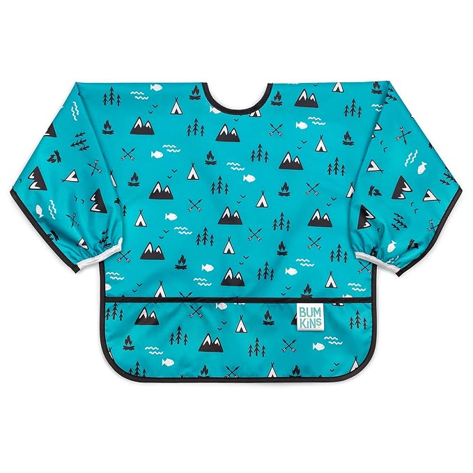 Bumkins Sleeved Bib for Girl or Boy, Baby and Toddler for 6-24 Mos, Essential by Bumkins