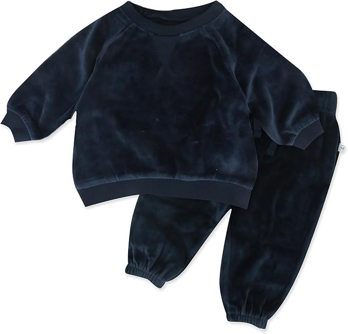 HonestBaby Baby 2-Piece Cozy Velour 100% Organic Cotton Sweatshirt and Jogger by HonestBaby
