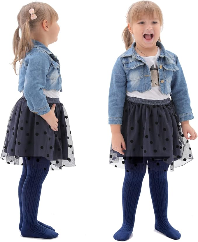 EPEIUS Baby Girl Tights Thick Cable Knit Leggings Stockings Cotton Pantyhose - Image 5