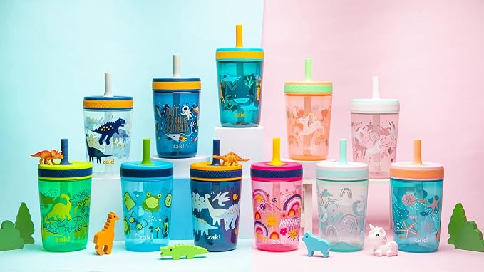 Zak Designs Kelso 15 oz Tumbler Set, Leak-Proof Screw-On Lid - Image 9