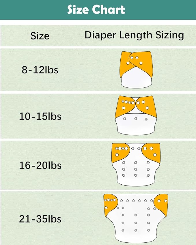 babygoal Dinosaur Cloth Diapers Pack of 13, Baby Reusable Washable Pocket Nappy - Image 6