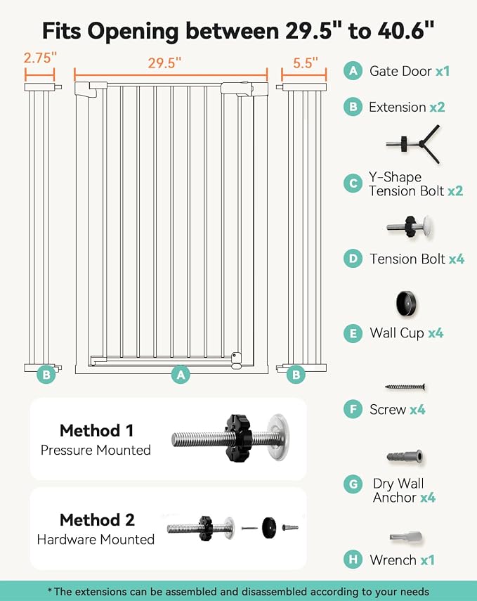 COMOMY 42" Extra Tall Baby Gate - Image 8