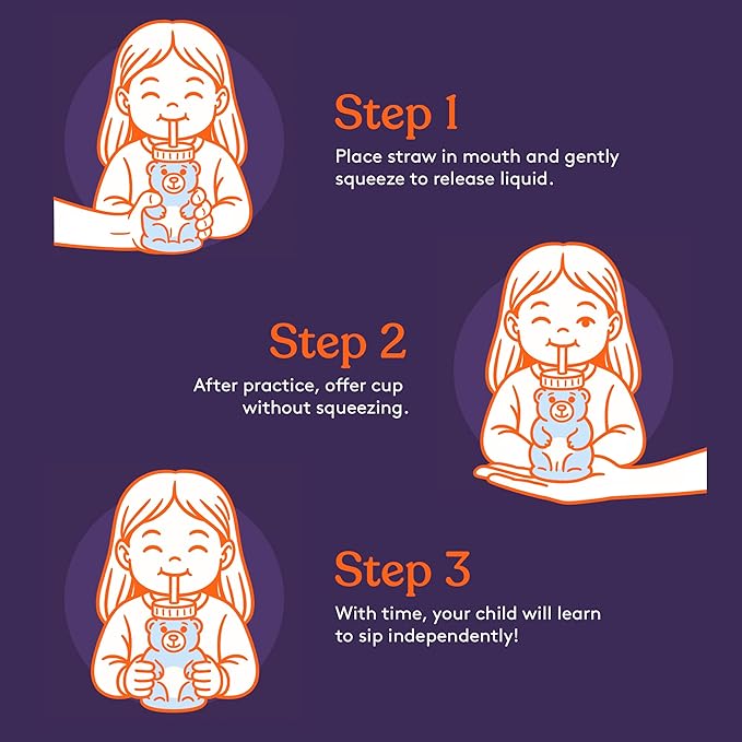 Special Supplies Honey Bear Straw Cup Long Straws, Squeezable Therapy and - Image 8