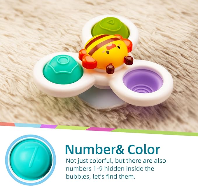 LiKee Strong Suction Cup Fidget Rotating Sensory Bath Toys - Image 3
