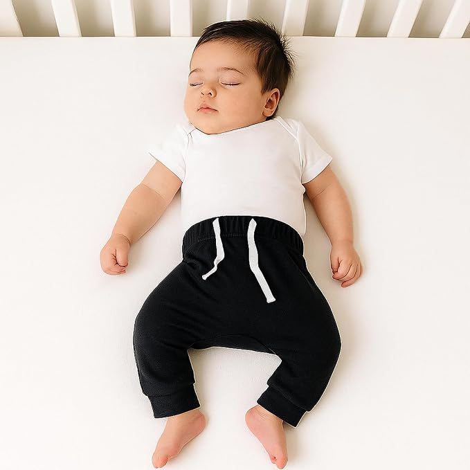 SOBOWO Newborn Baby Boy Girl 3-Pack Joggers Infant Baby Cotton Harem Pants - Image 3