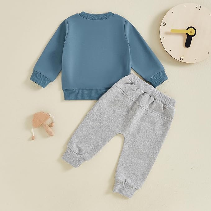 Toddler Baby Boy Fall Winter Outfit Long Sleeve Letter Print Sweatshirts and - Image 3