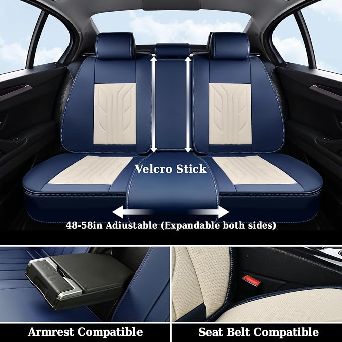 Coverado Car Seat Covers Front Seats Only, Leather Car Seat Protectors - Image 6