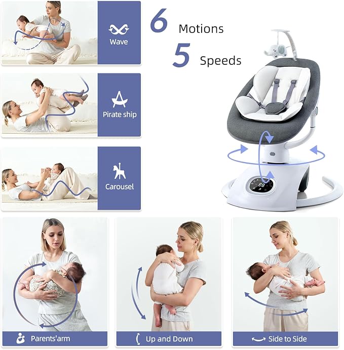 Baby Swing for Infants Electric Automatic Multi Motion Newborn for Girl & Boy - Image 3