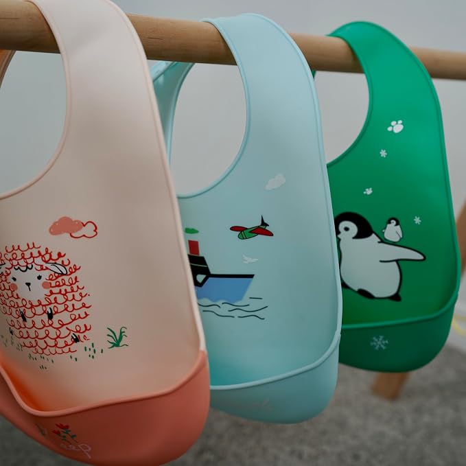 Silicone Baby Bibs Unisex, Self-Feeding, Catch-all Large Pocket, 6-48 months - Image 8