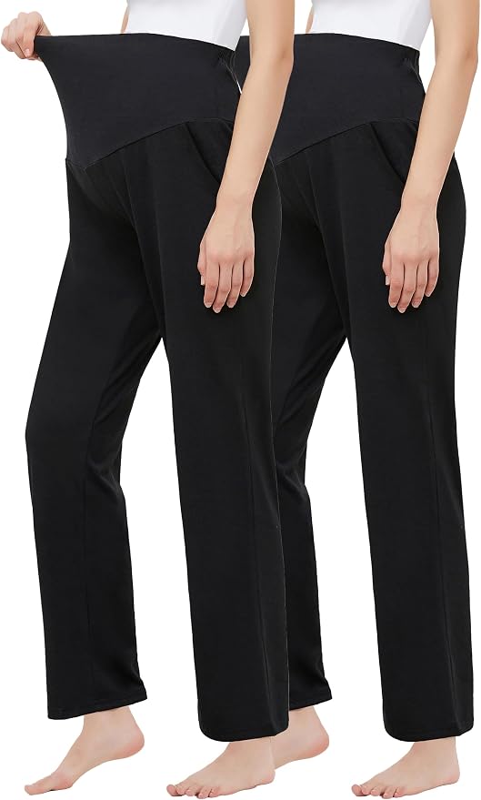Women's Maternity Pants Casual Loose Wide/Straight Leg Comfy Palazzo Lounge - Image 2