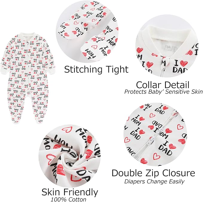 Baby Boys Girls Footies One-Piece Romper Long-Sleeve Jumsuit Cotton Newborn - Image 2