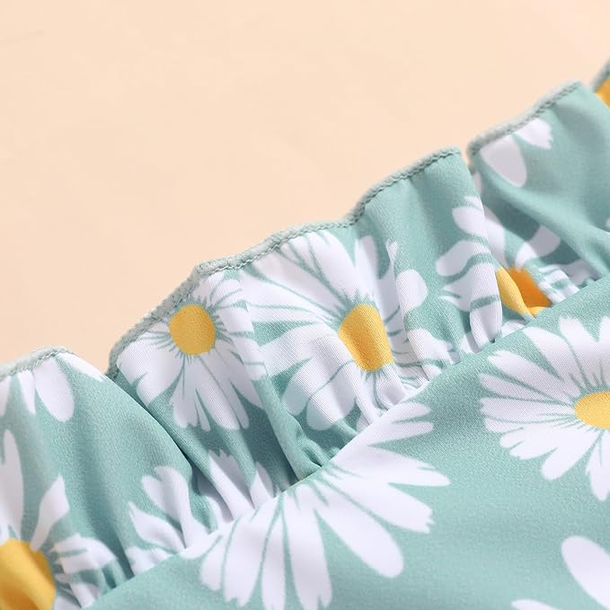 Newborn Baby Girl Ruffle Swimsuit Infant Toddler One Piece Floral Bikini Beach - Image 6