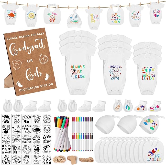 162Pcs Baby Shower Game Decorations Kit by Pydeeirom