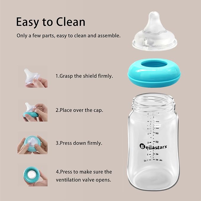 Beilastar-x Nipples for Baby Bottles – 100% Soft Baby Bottle Nipples, Natural - Image 5