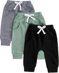 Sejardin Toddler Baby Boy Girl Pants 3 Pack Solid Color Elastic Waist Jogger by Sejardin